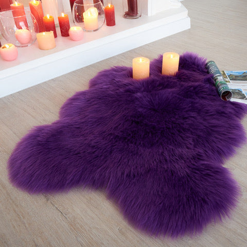 Purple Faux Sheepskin Fur Area Rug