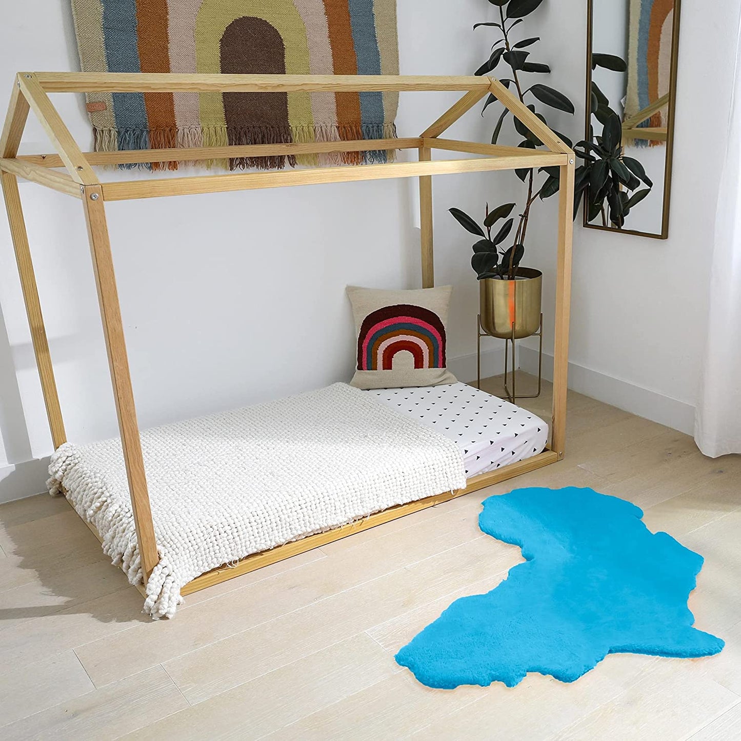 Blue Map of Africa Luxurious Faux Fur Rug/Throw