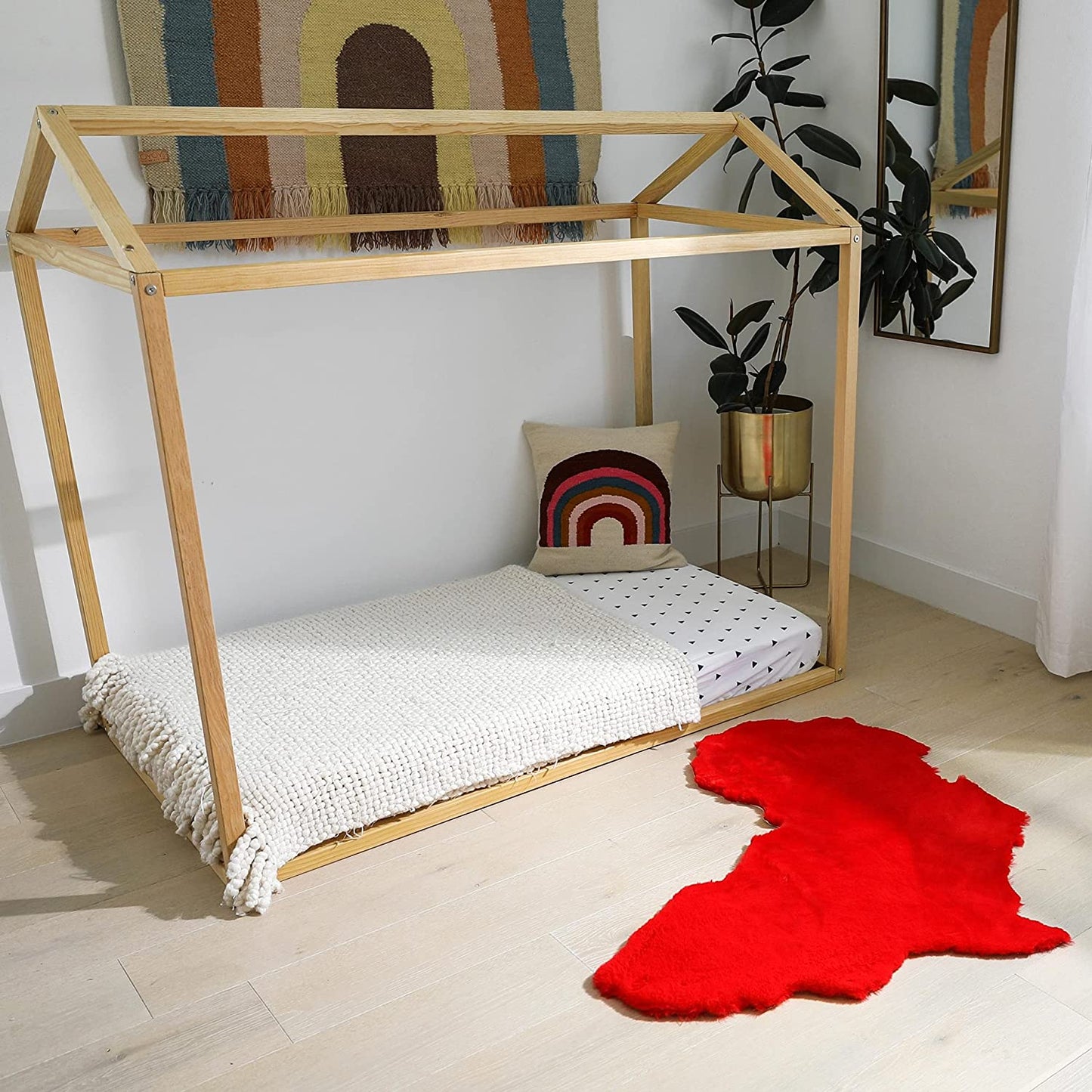 Red Map of Africa Luxurious Faux Fur Rug/Throw