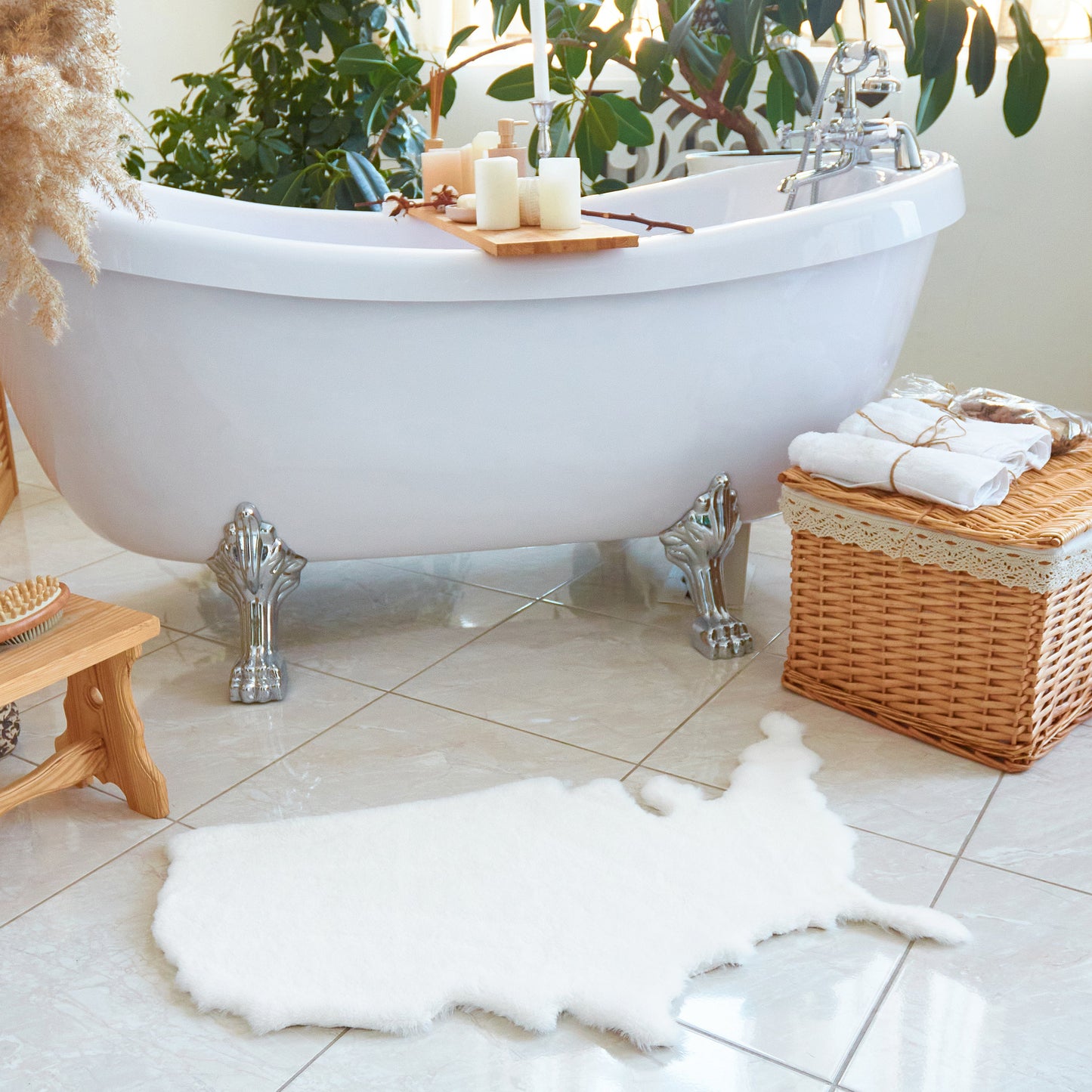 Map of America Luxurious Faux Fur Rug/Throw