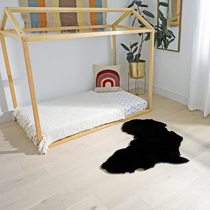 Black Map of Africa Luxurious Faux Fur Rug/Throw