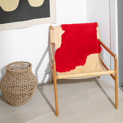 Red Map of Africa Luxurious Faux Fur Rug/Throw