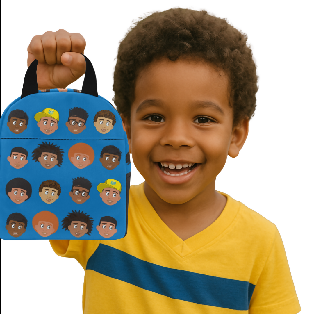 Boys Blue Top Zip Lunch Bag