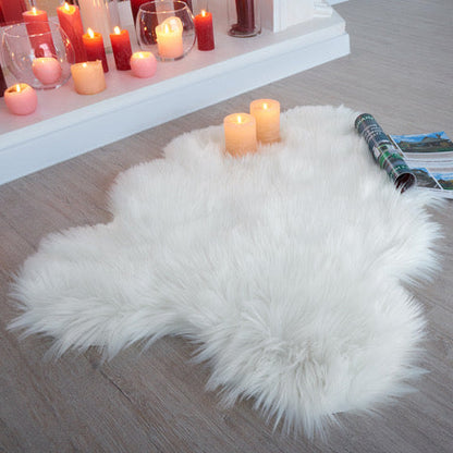 White Faux Sheepskin Fur Area Rug