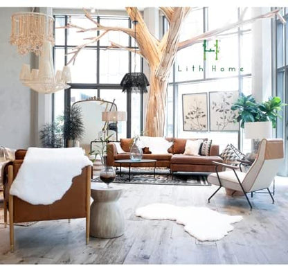 White Map of Africa Luxurious Faux Fur Rug/Throw