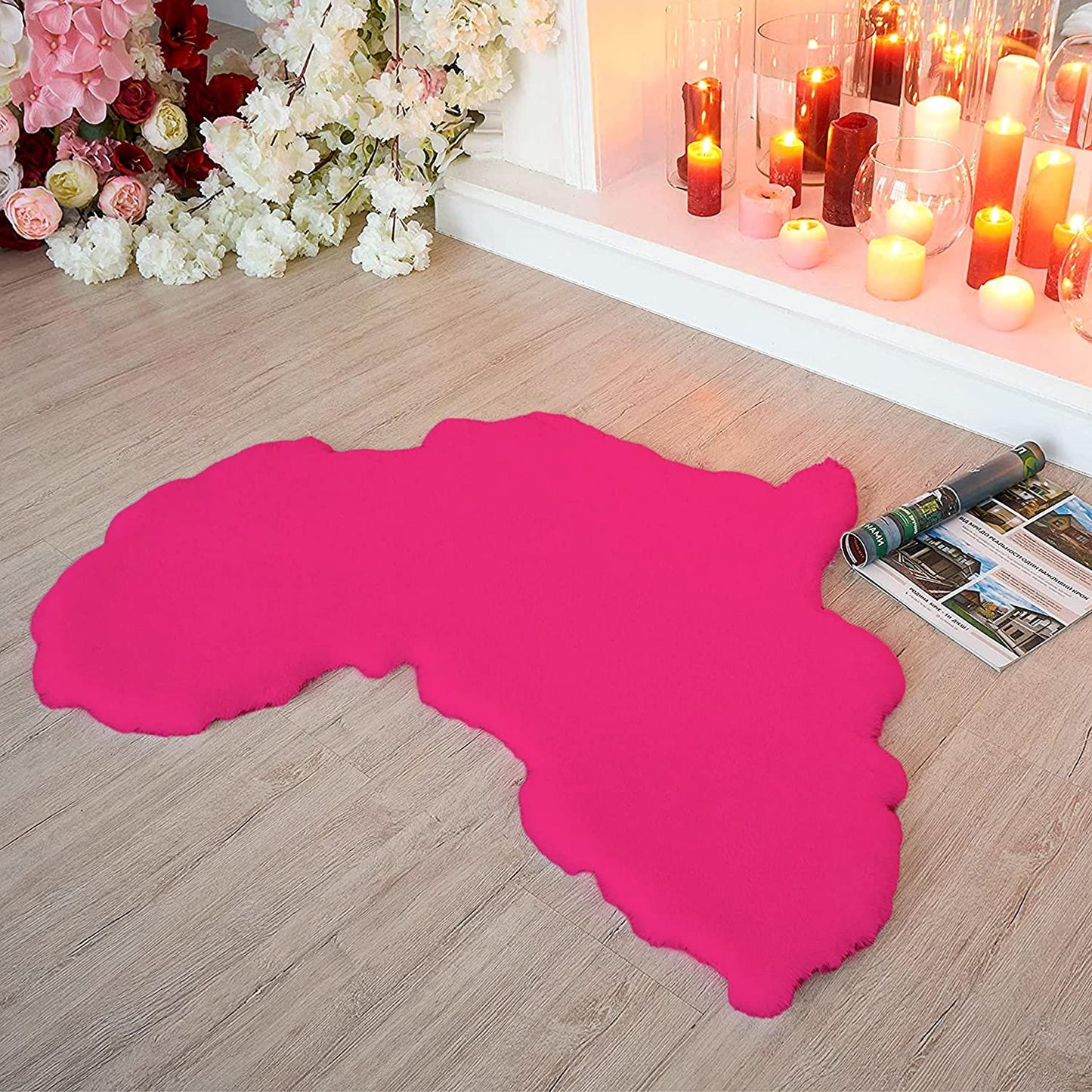 Fuchsia Map of Africa Luxurious Faux Fur Rug/Throw