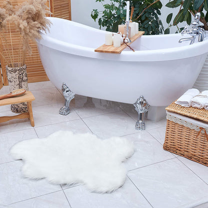 White Faux Sheepskin Fur Area Rug