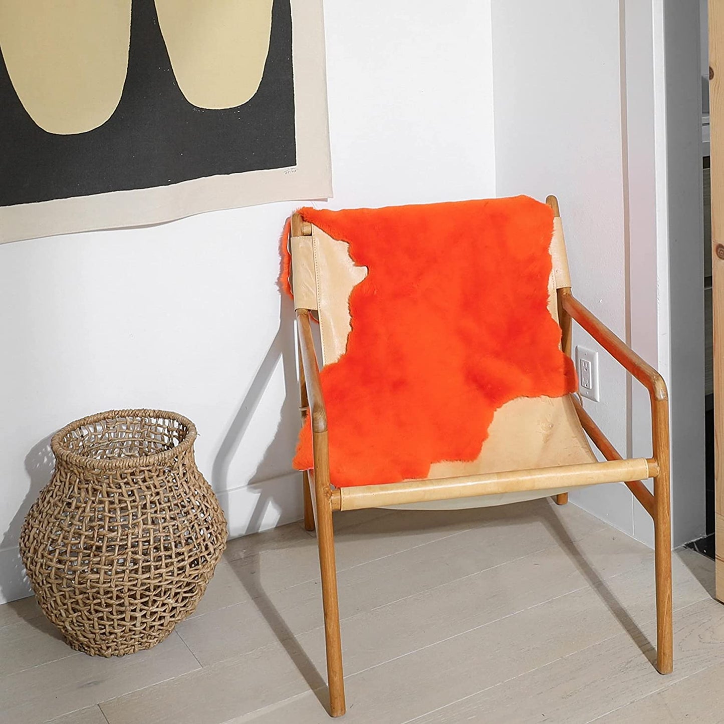 Orange Map of Africa Luxurious Faux Fur Rug/Throw