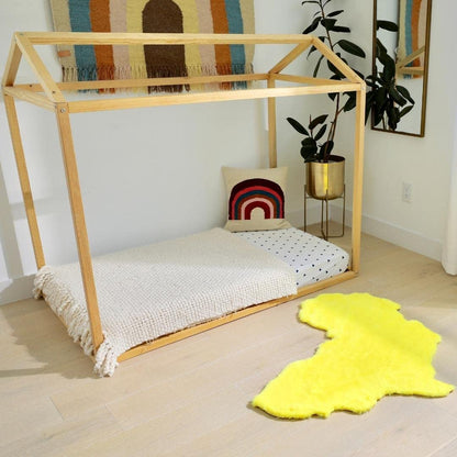 Yellow Map of Africa Luxurious Faux Fur Rug/Throw