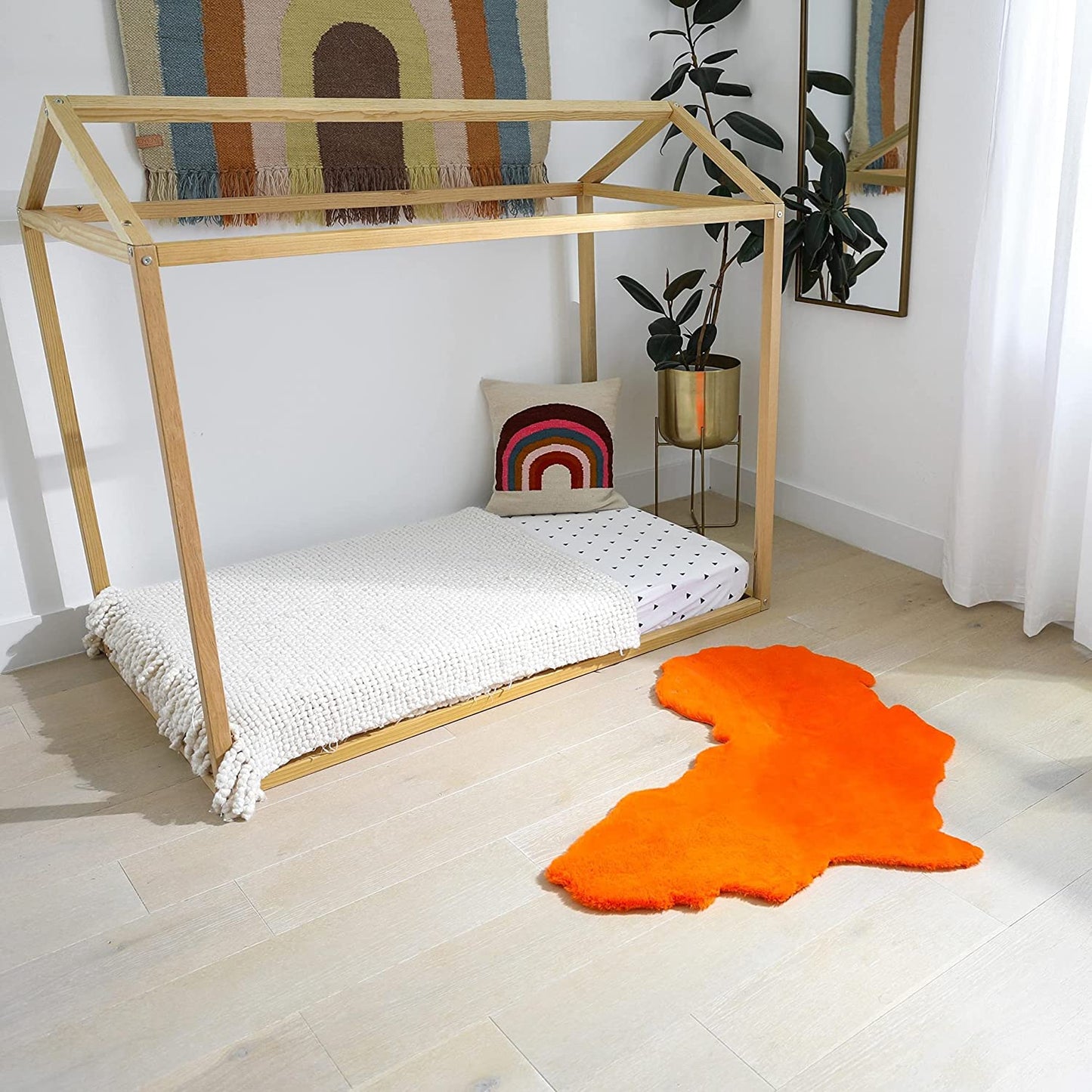 Orange Map of Africa Luxurious Faux Fur Rug/Throw