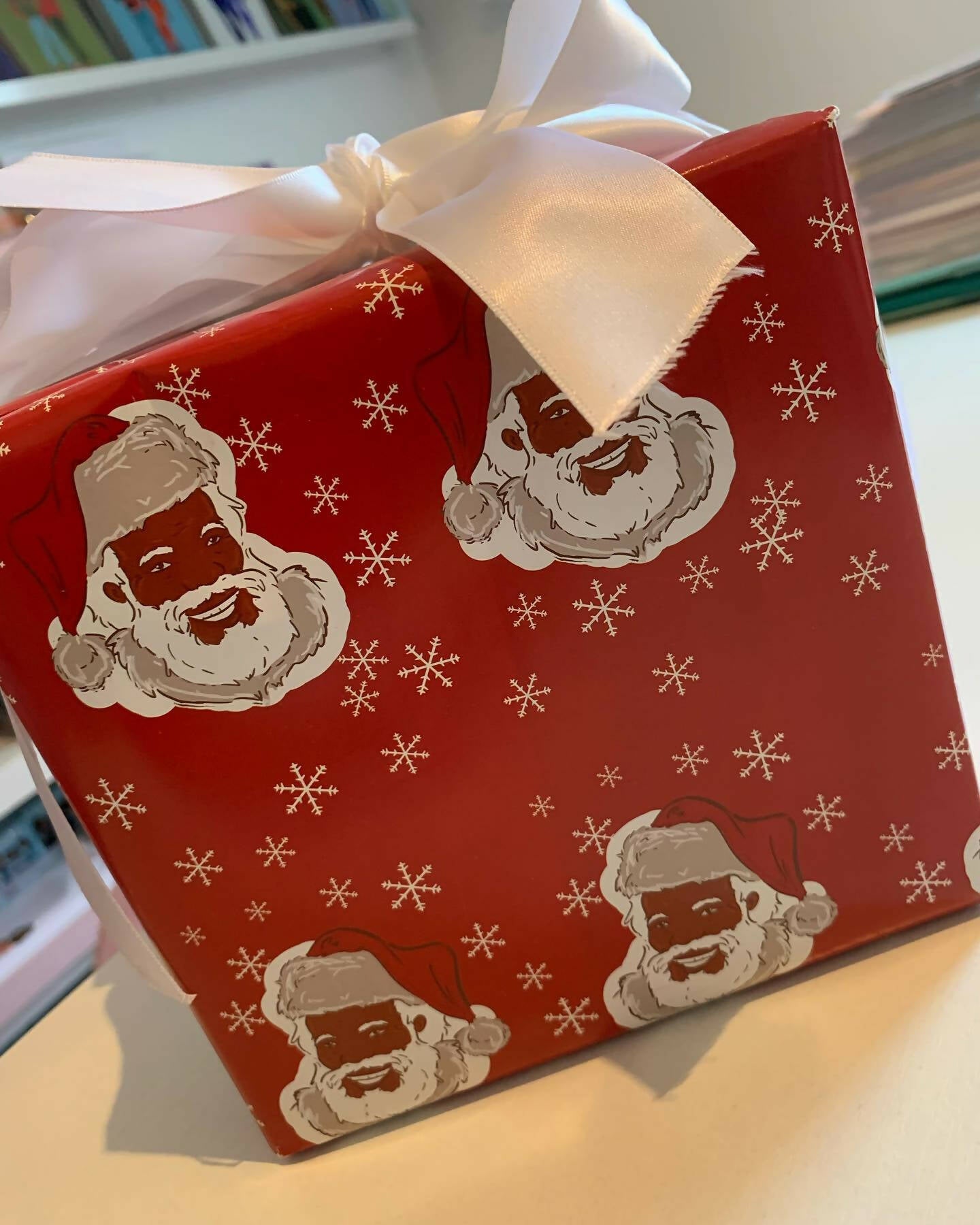 Black Santa Wrapping Paper (Set of 5 Sheets)