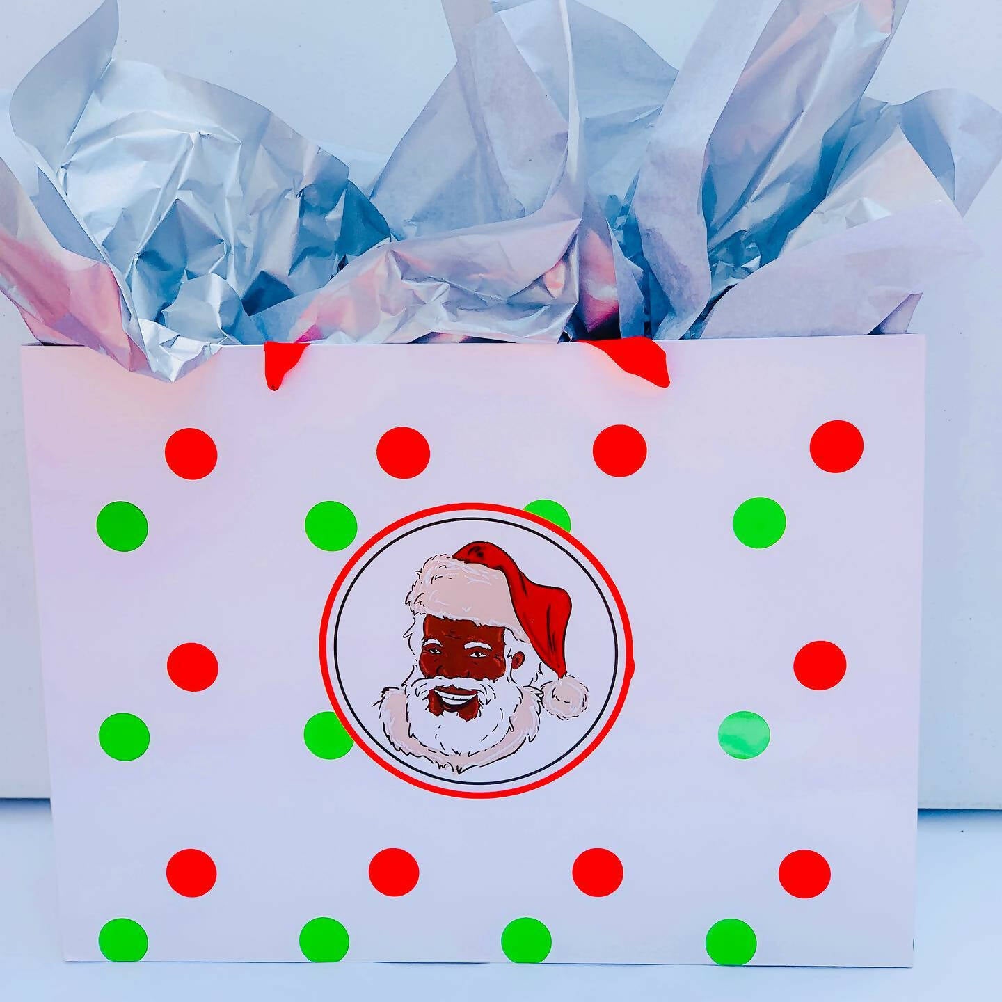 Large Polka Dot Santa Gift Bags (Set of 5 bags)